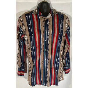 Vintage Wrangler Aztec Pearl Snap Button Up Western Shirt Size S